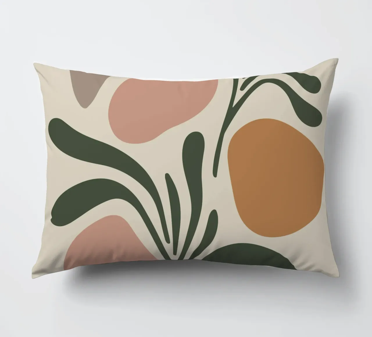 Boho Leaf & Abstract Shapes – Soft Pastel Minimalism Kissen von Soleil Basque