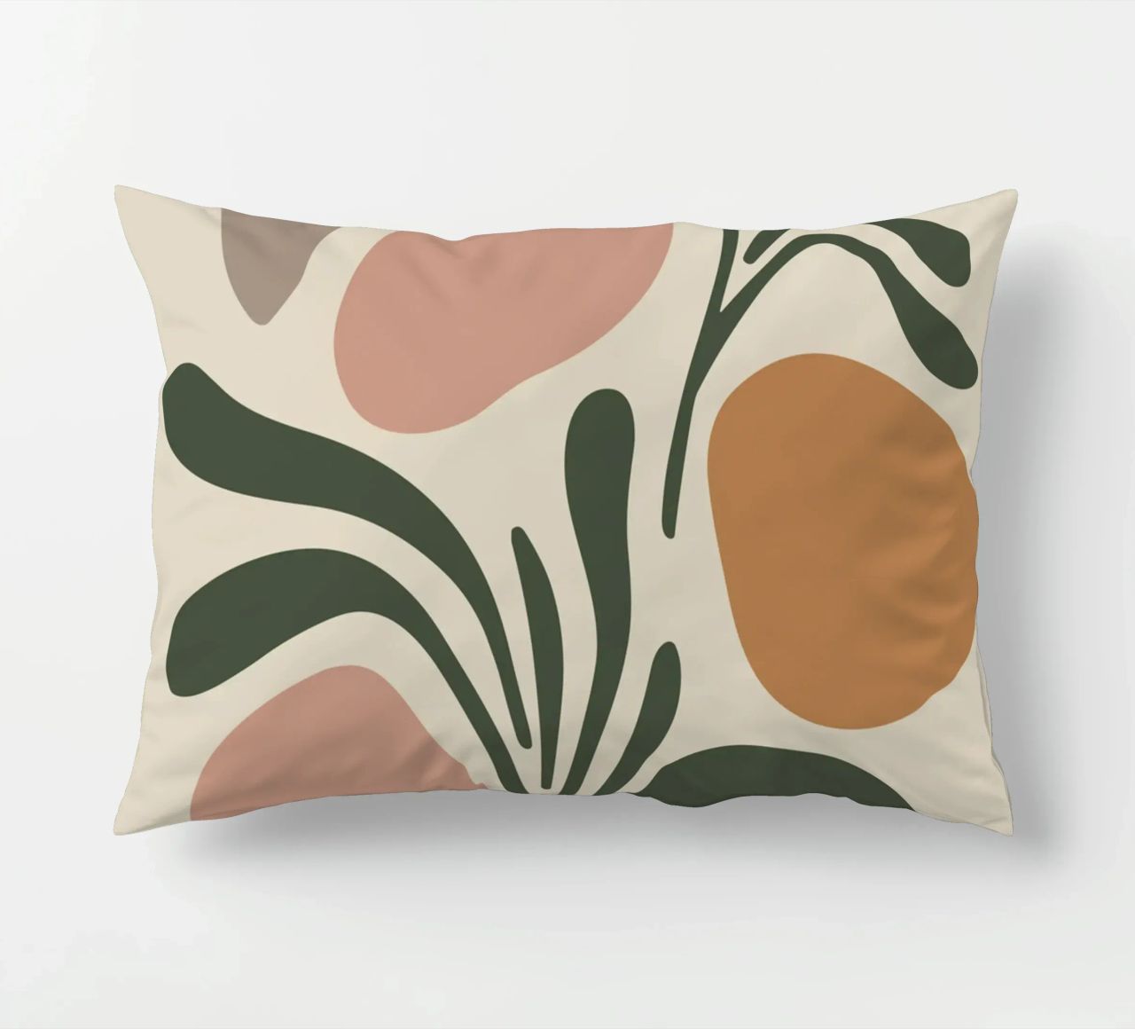 Boho Leaf & Abstract Shapes – Soft Pastel Minimalism cuscino da Soleil Basque
