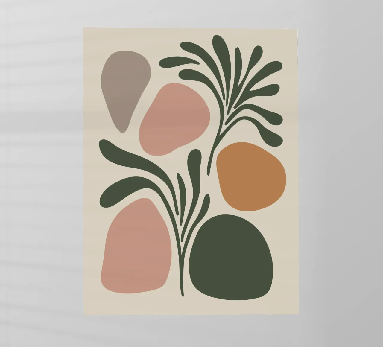 Boho Leaf & Abstract Shapes – Soft Pastel Minimalism lámina retroiluminada de Soleil Basque