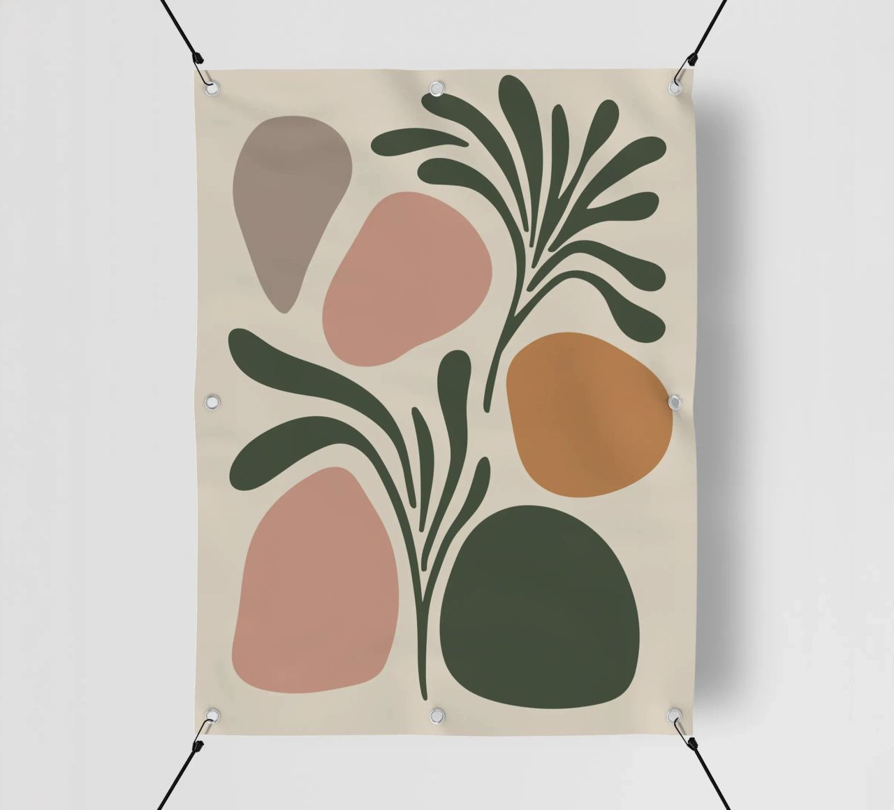 Boho Leaf & Abstract Shapes – Soft Pastel Minimalism telo in pvc da Soleil Basque