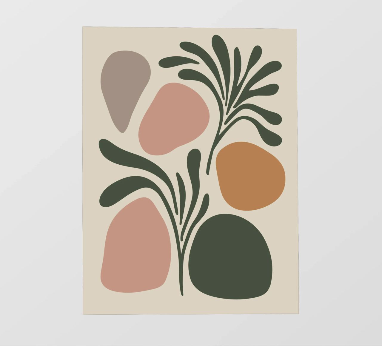 Boho Leaf & Abstract Shapes – Soft Pastel Minimalism telo in pvc da Soleil Basque