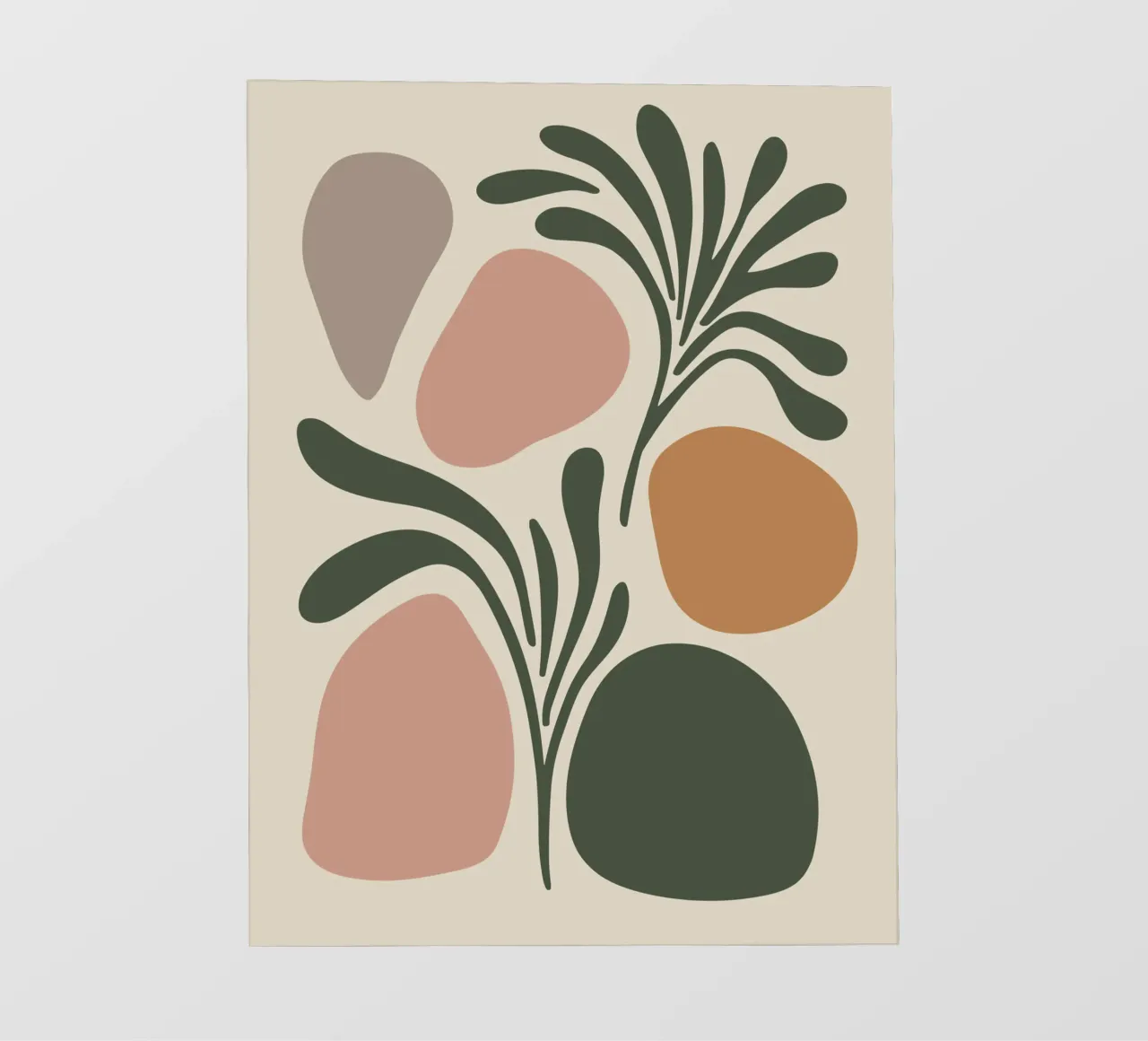 Boho Leaf & Abstract Shapes – Soft Pastel Minimalism PVC Plane von Soleil Basque