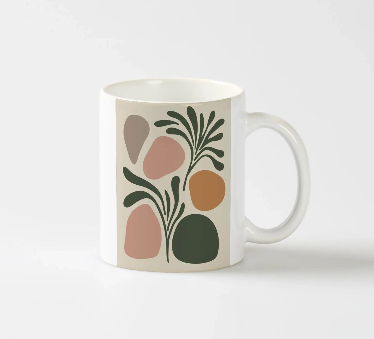 Boho Leaf & Abstract Shapes – Soft Pastel Minimalism tazza in ceramica da Soleil Basque