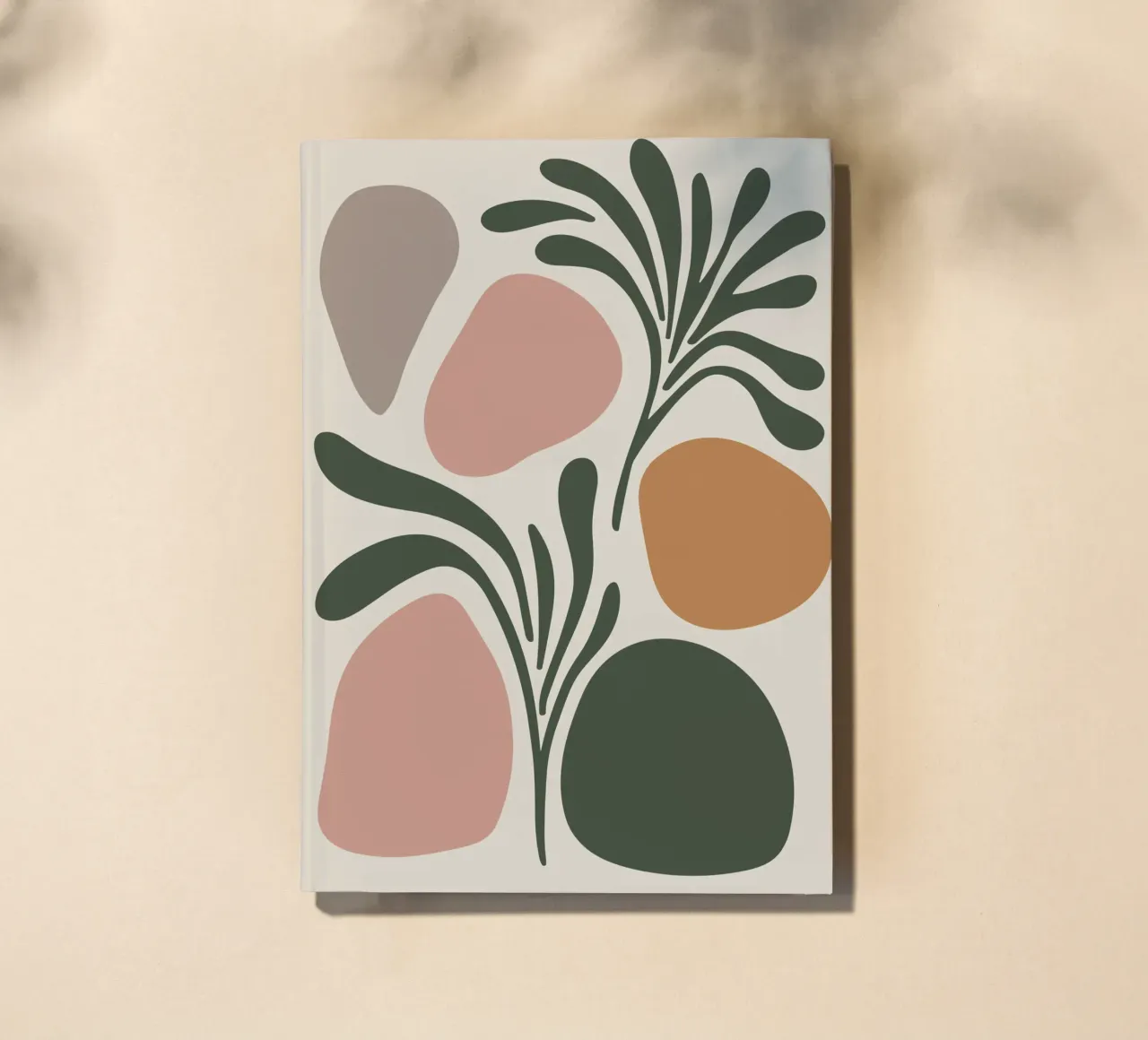 Boho Leaf & Abstract Shapes – Soft Pastel Minimalism Notizbuch von Soleil Basque