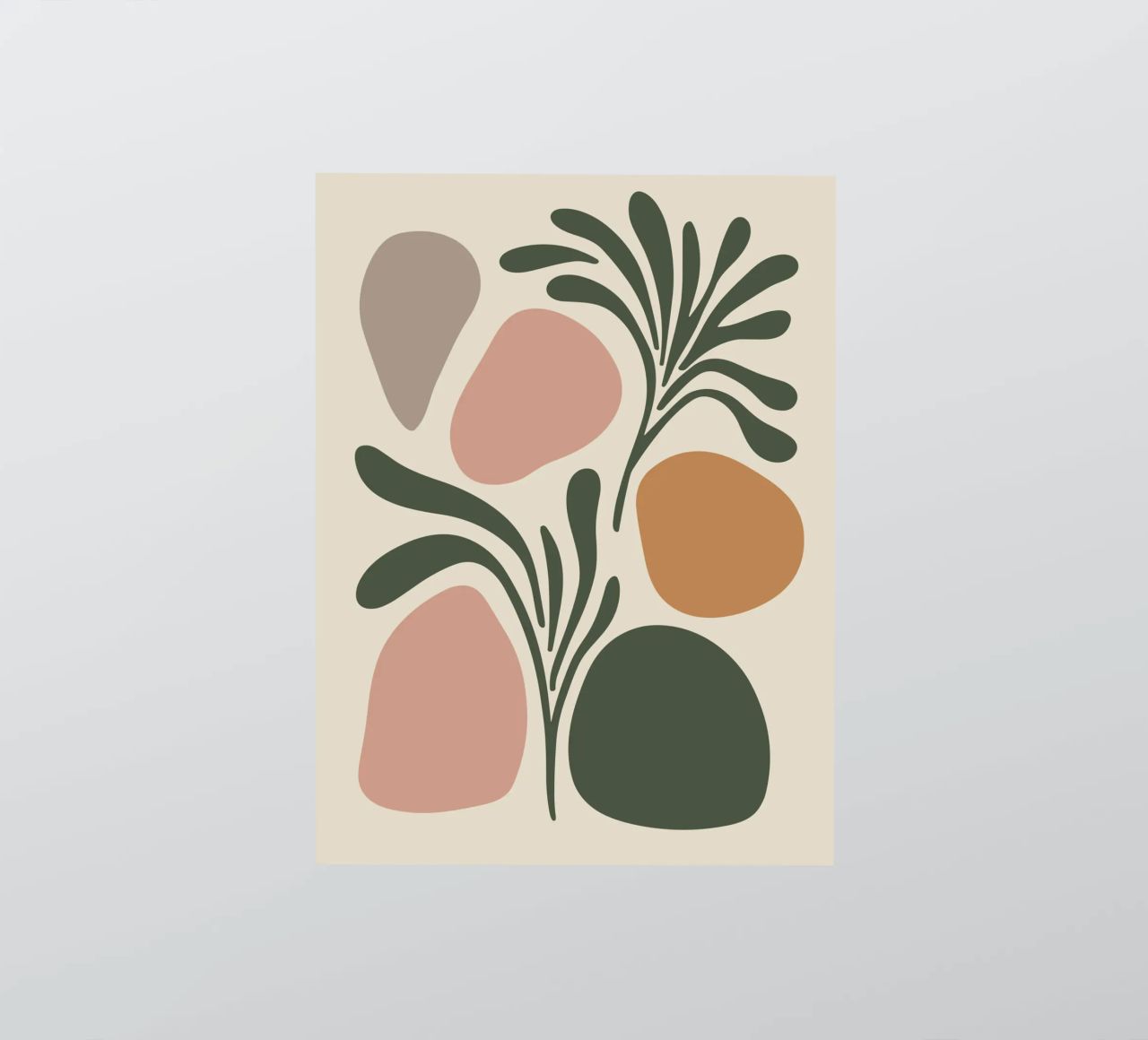 Boho Leaf & Abstract Shapes – Soft Pastel Minimalism adesivo da Soleil Basque