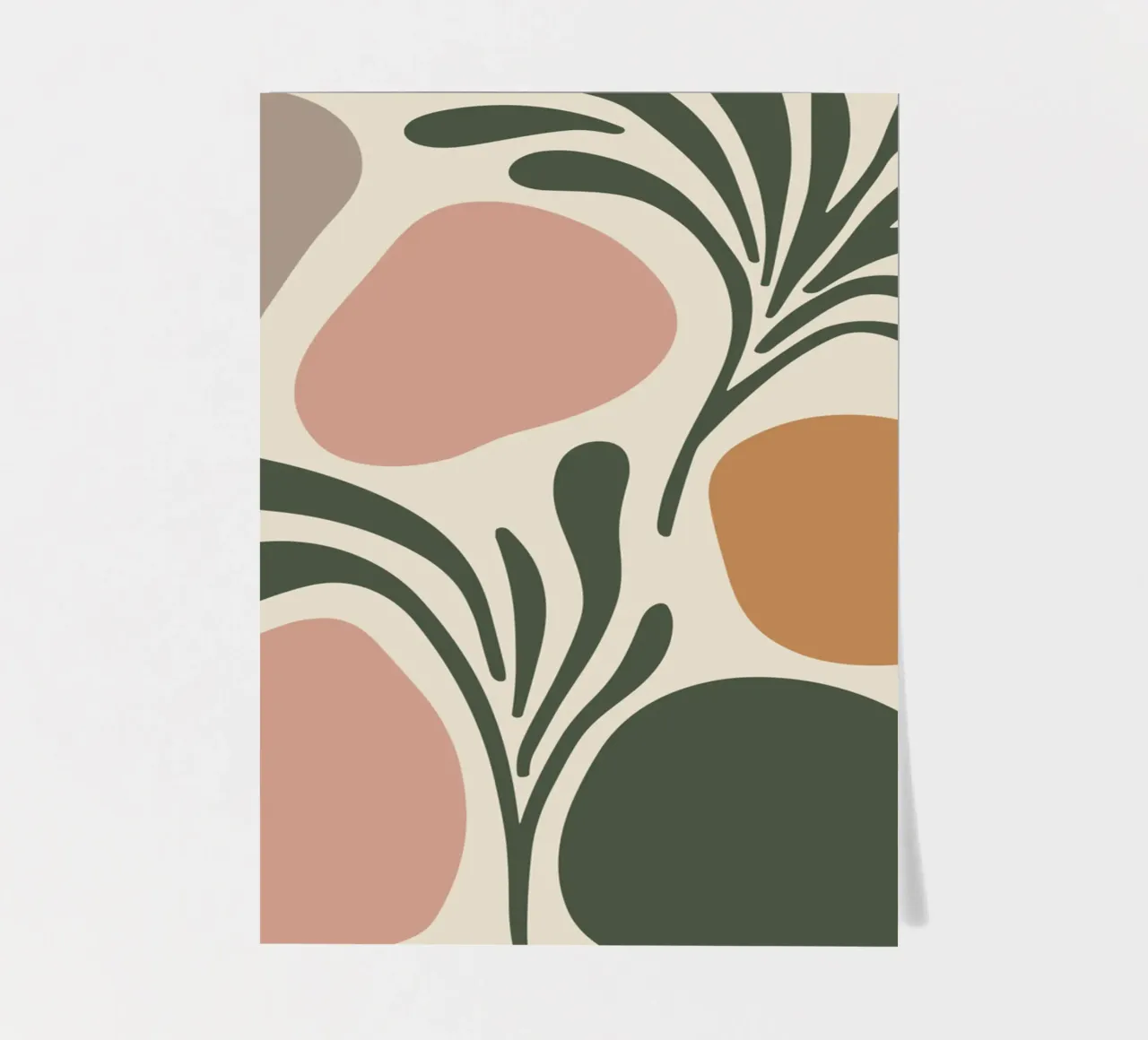 Boho Leaf & Abstract Shapes – Soft Pastel Minimalism Stickerbogen von Soleil Basque