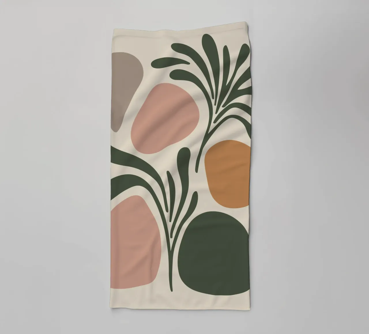 Boho Leaf & Abstract Shapes – Soft Pastel Minimalism towel by Soleil Basque
