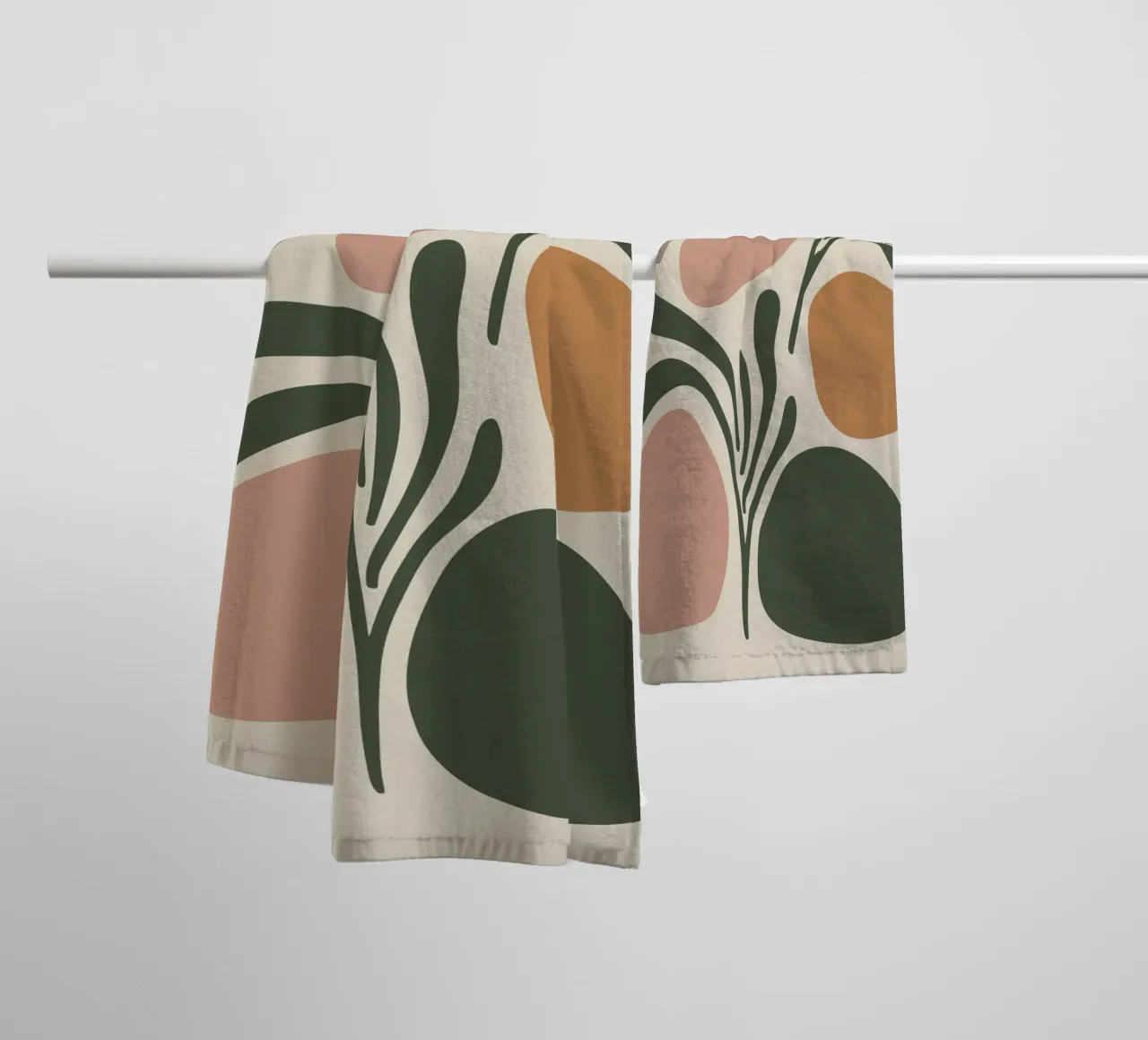 Boho Leaf & Abstract Shapes – Soft Pastel Minimalism toalla de baño de Soleil Basque