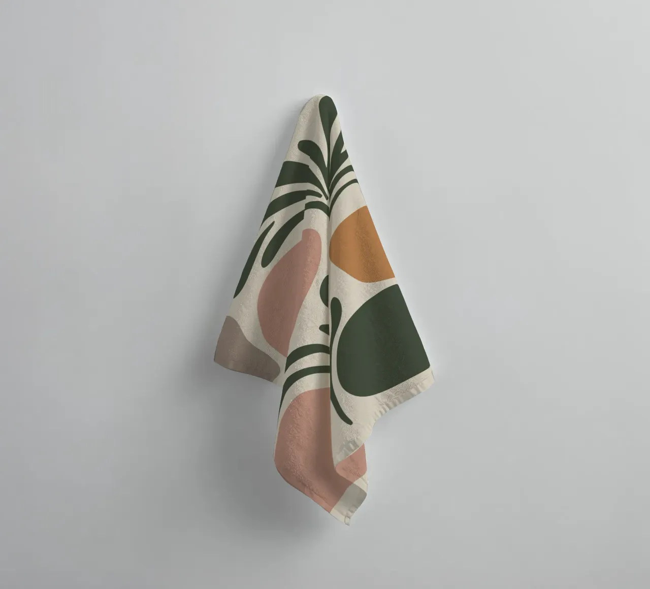 Boho Leaf & Abstract Shapes – Soft Pastel Minimalism towel by Soleil Basque