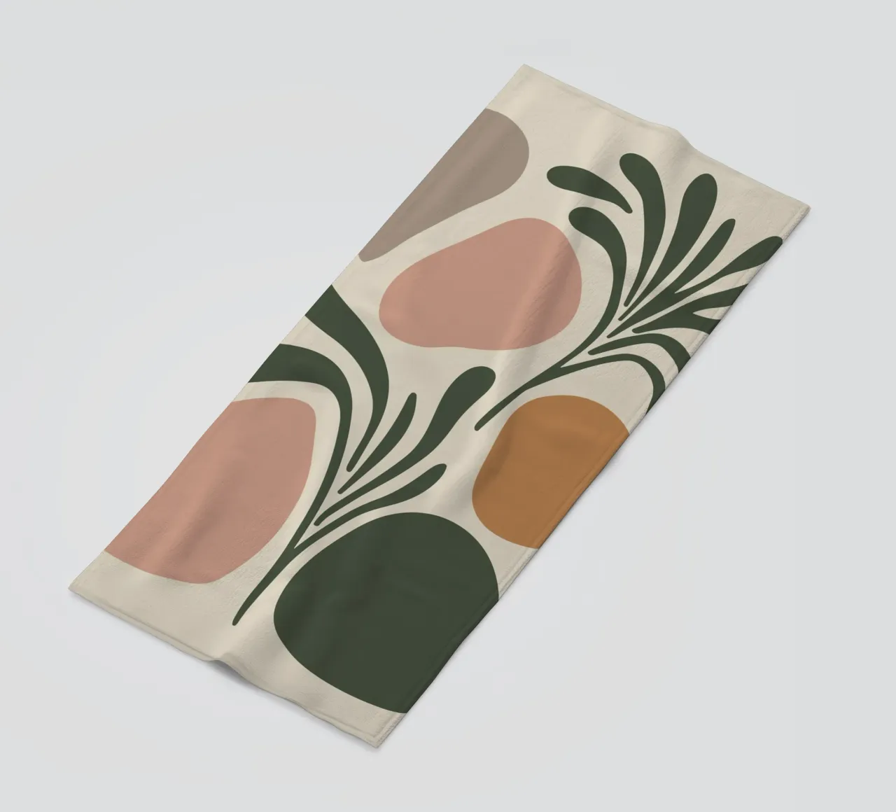 Boho Leaf & Abstract Shapes – Soft Pastel Minimalism telo mare da Soleil Basque