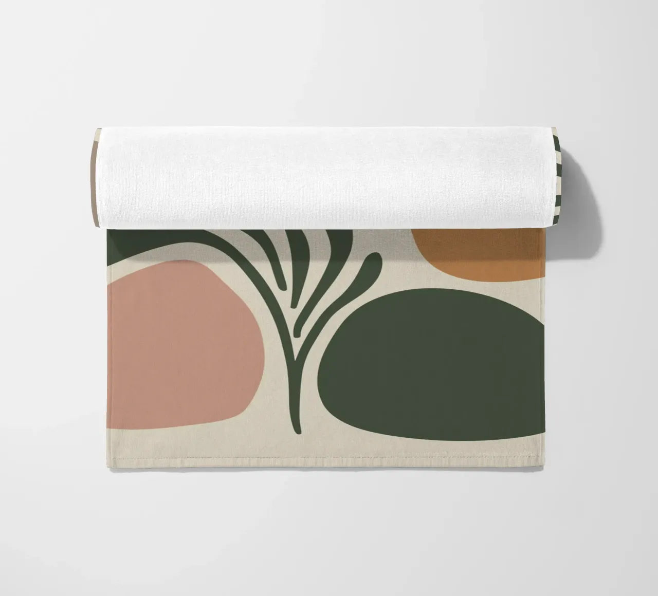 Boho Leaf & Abstract Shapes – Soft Pastel Minimalism telo mare da Soleil Basque