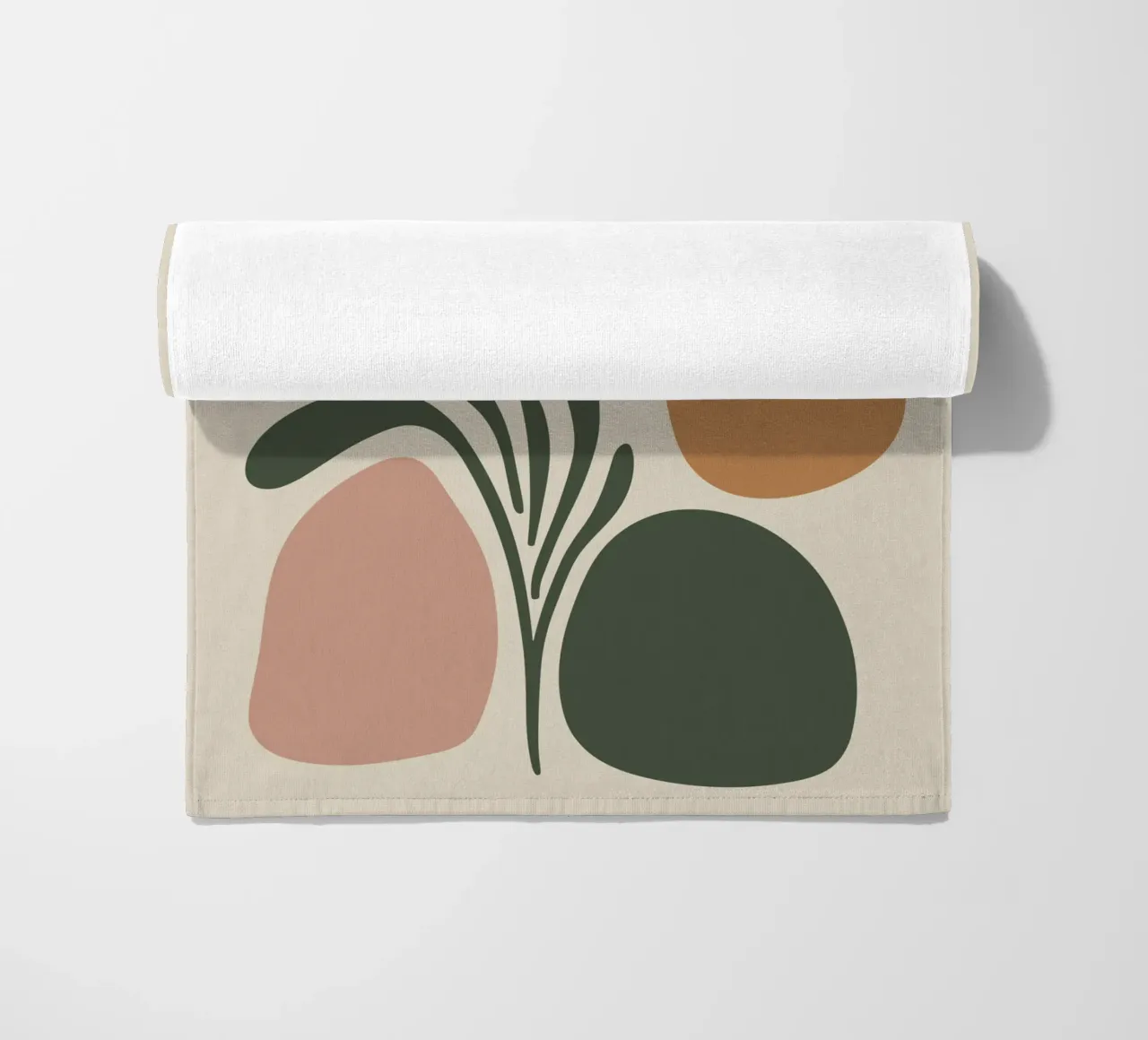 Boho Leaf & Abstract Shapes – Soft Pastel Minimalism telo mare da Soleil Basque