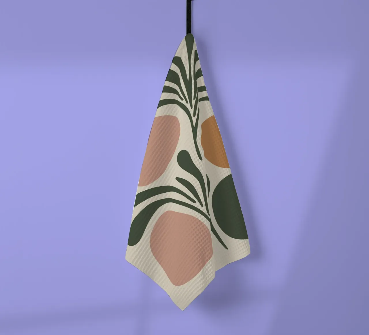 Boho Leaf & Abstract Shapes – Soft Pastel Minimalism torchon de Soleil Basque