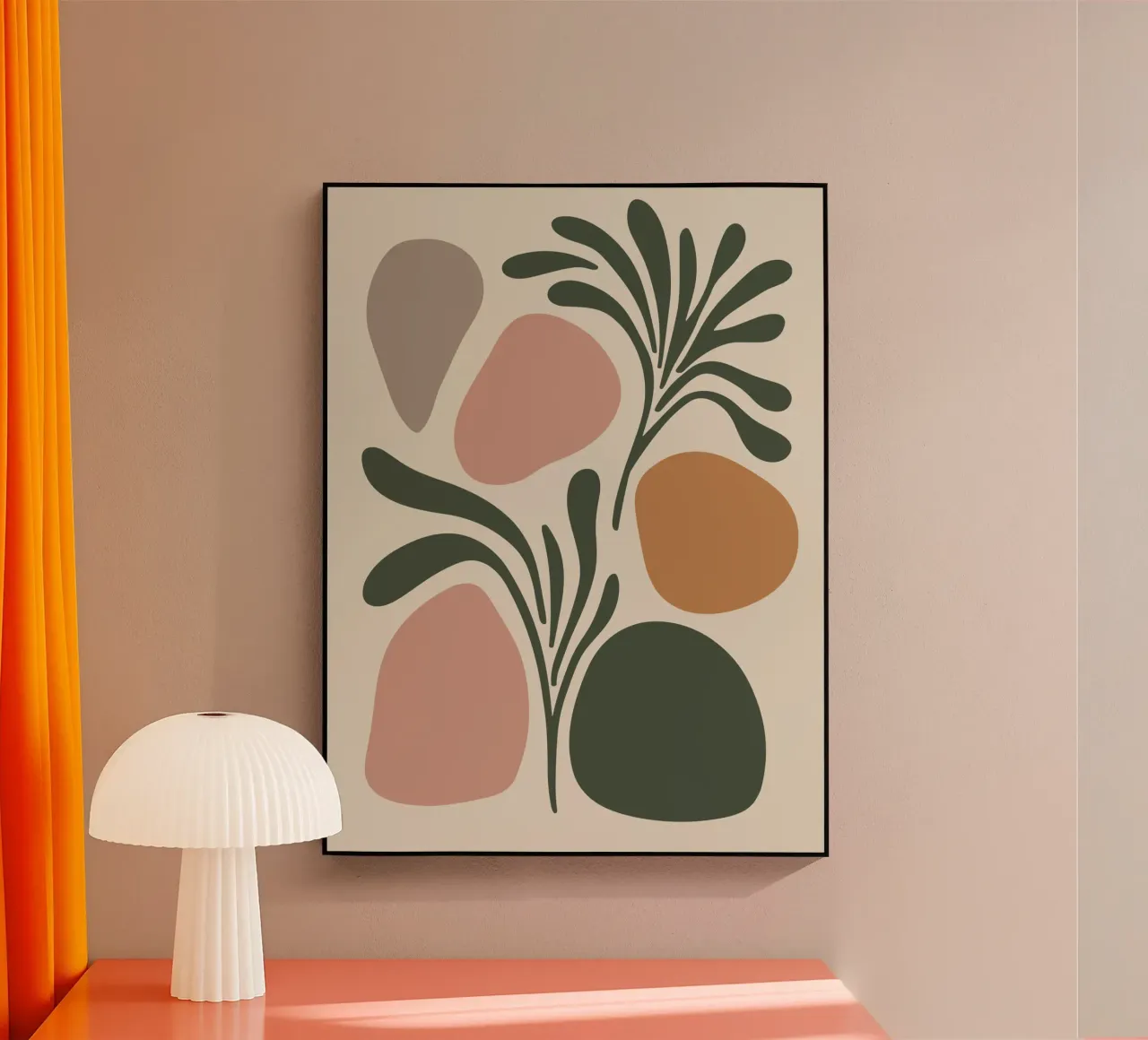 Boho Leaf & Abstract Shapes – Soft Pastel Minimalism plexiglass da Soleil Basque