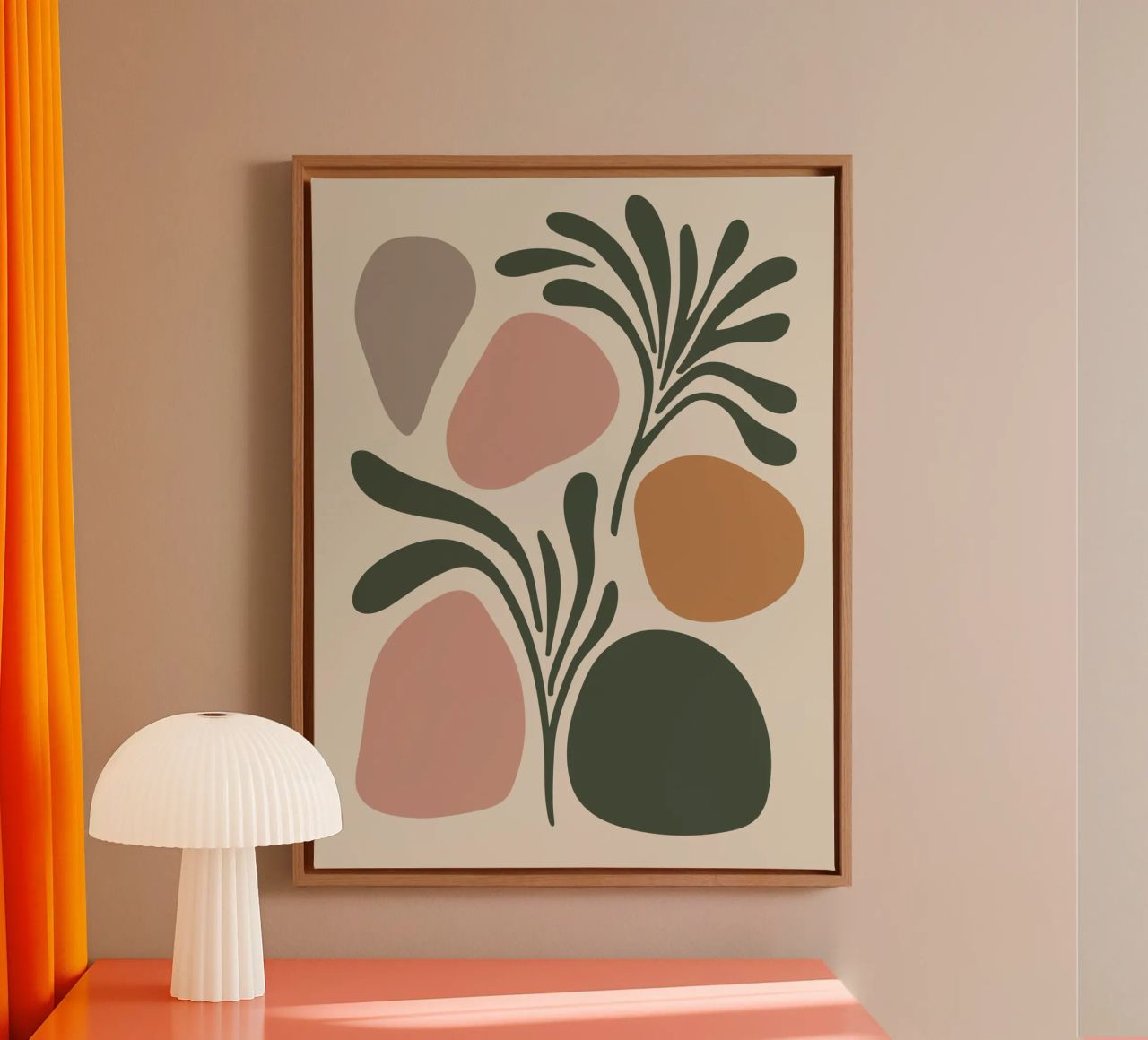 Boho Leaf & Abstract Shapes – Soft Pastel Minimalism tela da Soleil Basque