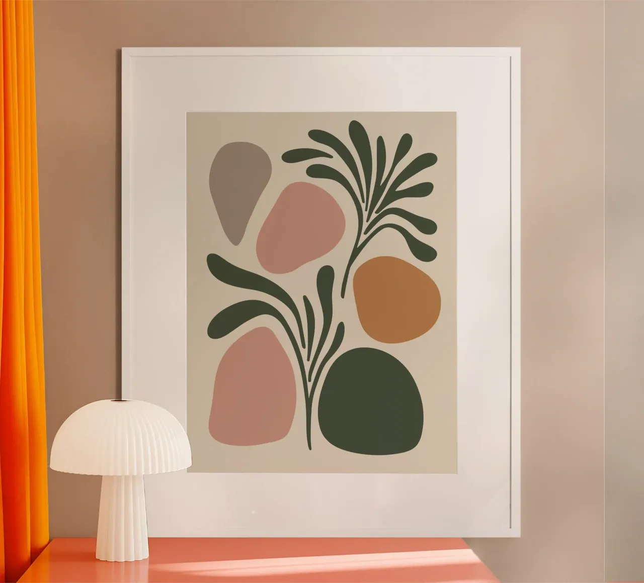 Boho Leaf & Abstract Shapes – Soft Pastel Minimalism hahnemühle de Soleil Basque