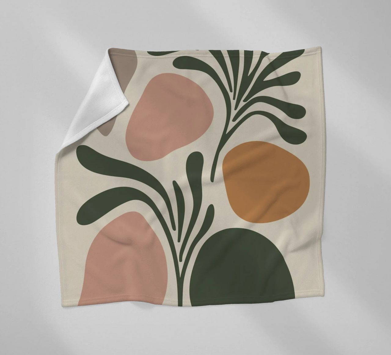 Boho Leaf & Abstract Shapes – Soft Pastel Minimalism coperta in pile da Soleil Basque