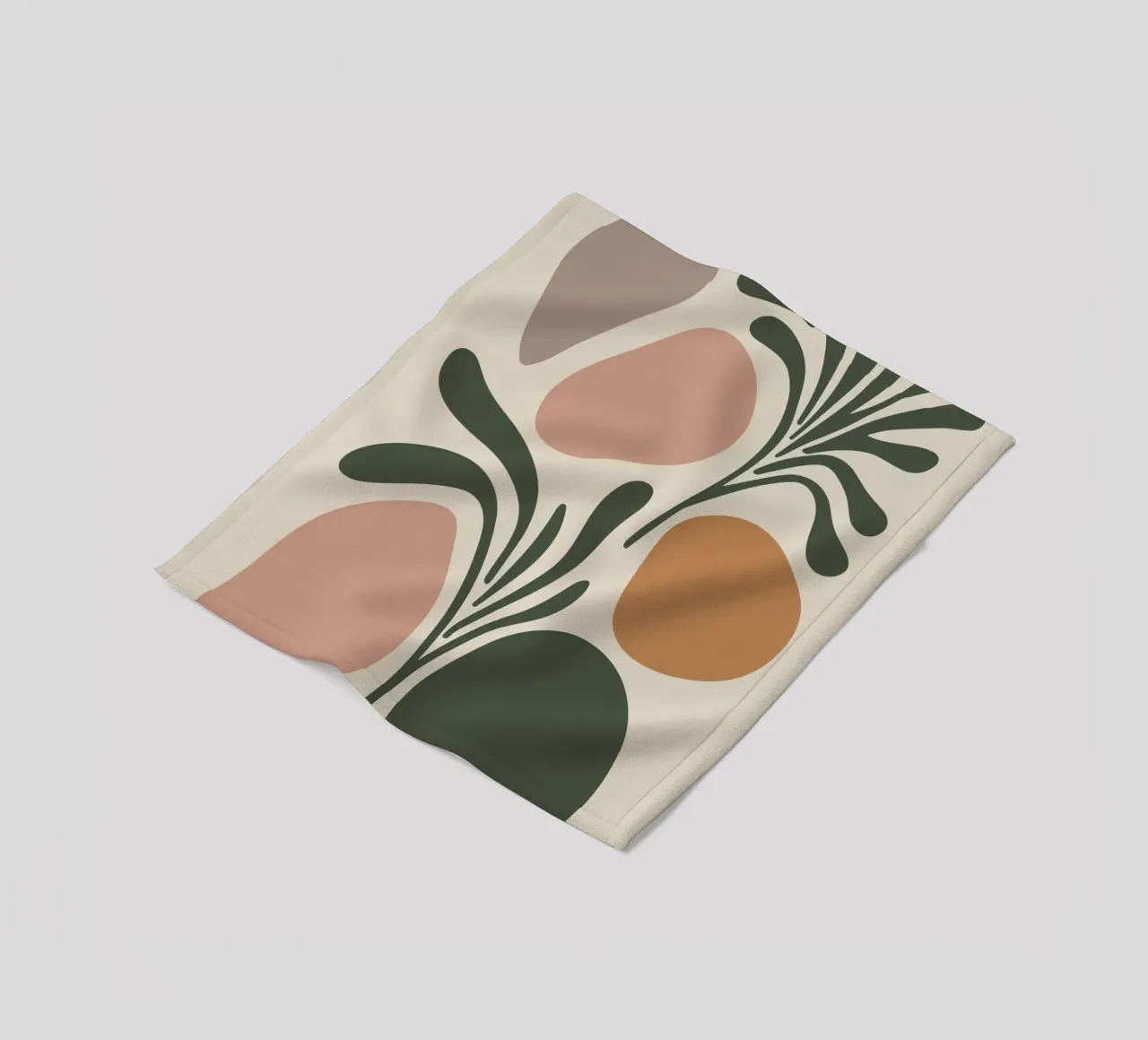 Boho Leaf & Abstract Shapes – Soft Pastel Minimalism coperta in pile da Soleil Basque