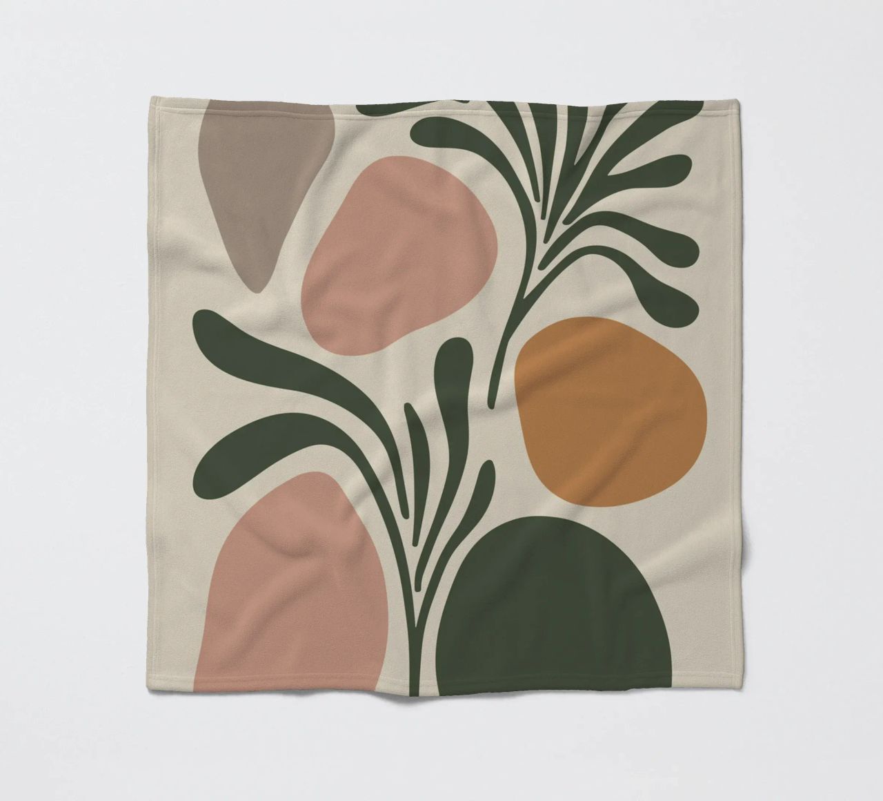Boho Leaf & Abstract Shapes – Soft Pastel Minimalism coperta in pile da Soleil Basque