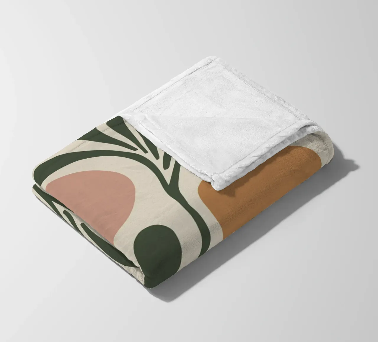 Boho Leaf & Abstract Shapes – Soft Pastel Minimalism coperta in pile da Soleil Basque