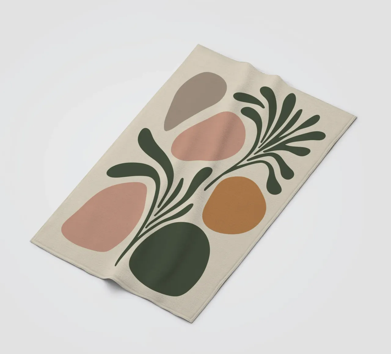 Boho Leaf & Abstract Shapes – Soft Pastel Minimalism coperta in pile da Soleil Basque