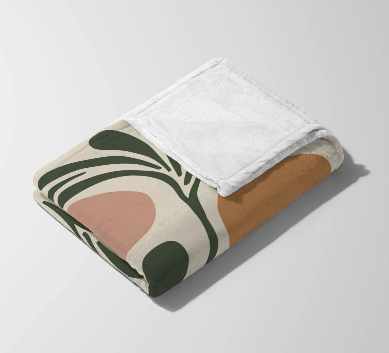 Boho Leaf & Abstract Shapes – Soft Pastel Minimalism coperta in pile da Soleil Basque