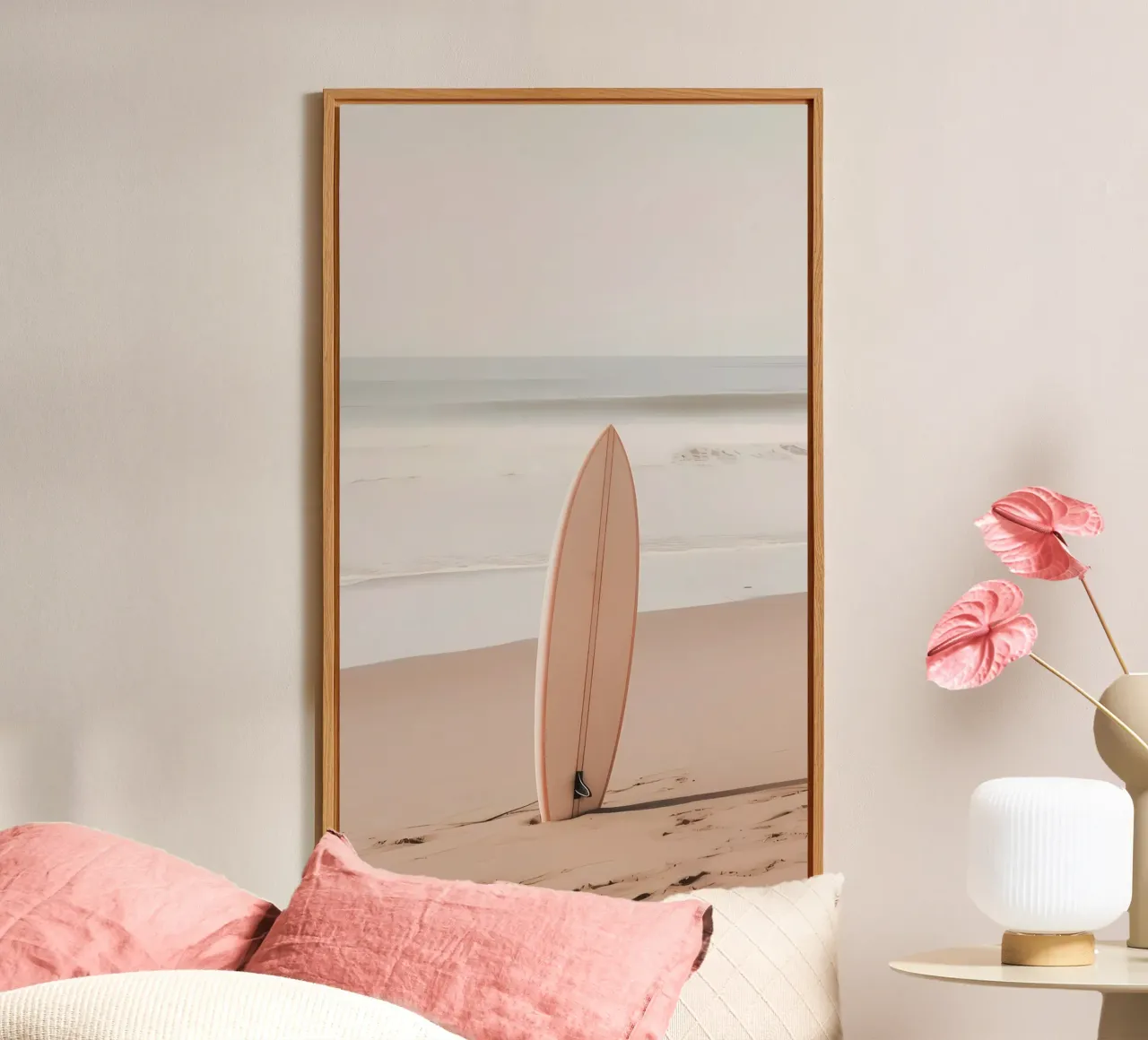 Download premium image of Surfboard on the beach outdoors su alu-dibond by mitaco