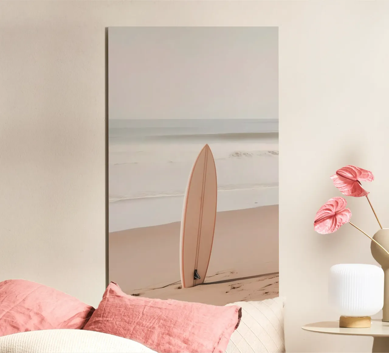 Download premium image of Surfboard on the beach outdoors su alu-dibond by mitaco