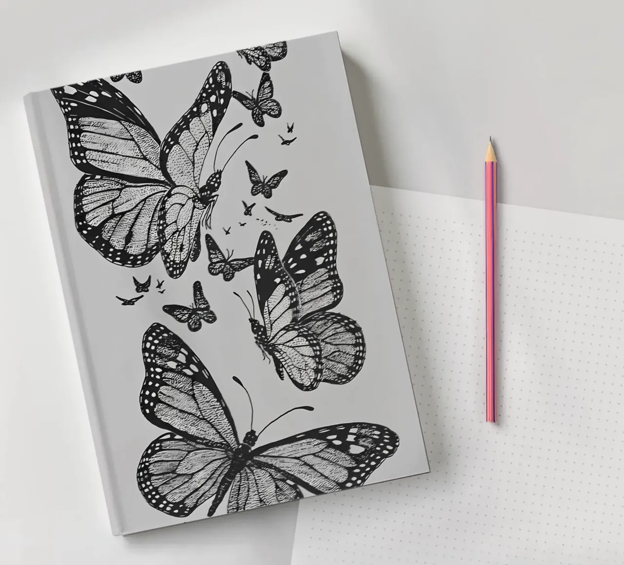 Drawing_ Monarch Butterflies notebook by mitaco