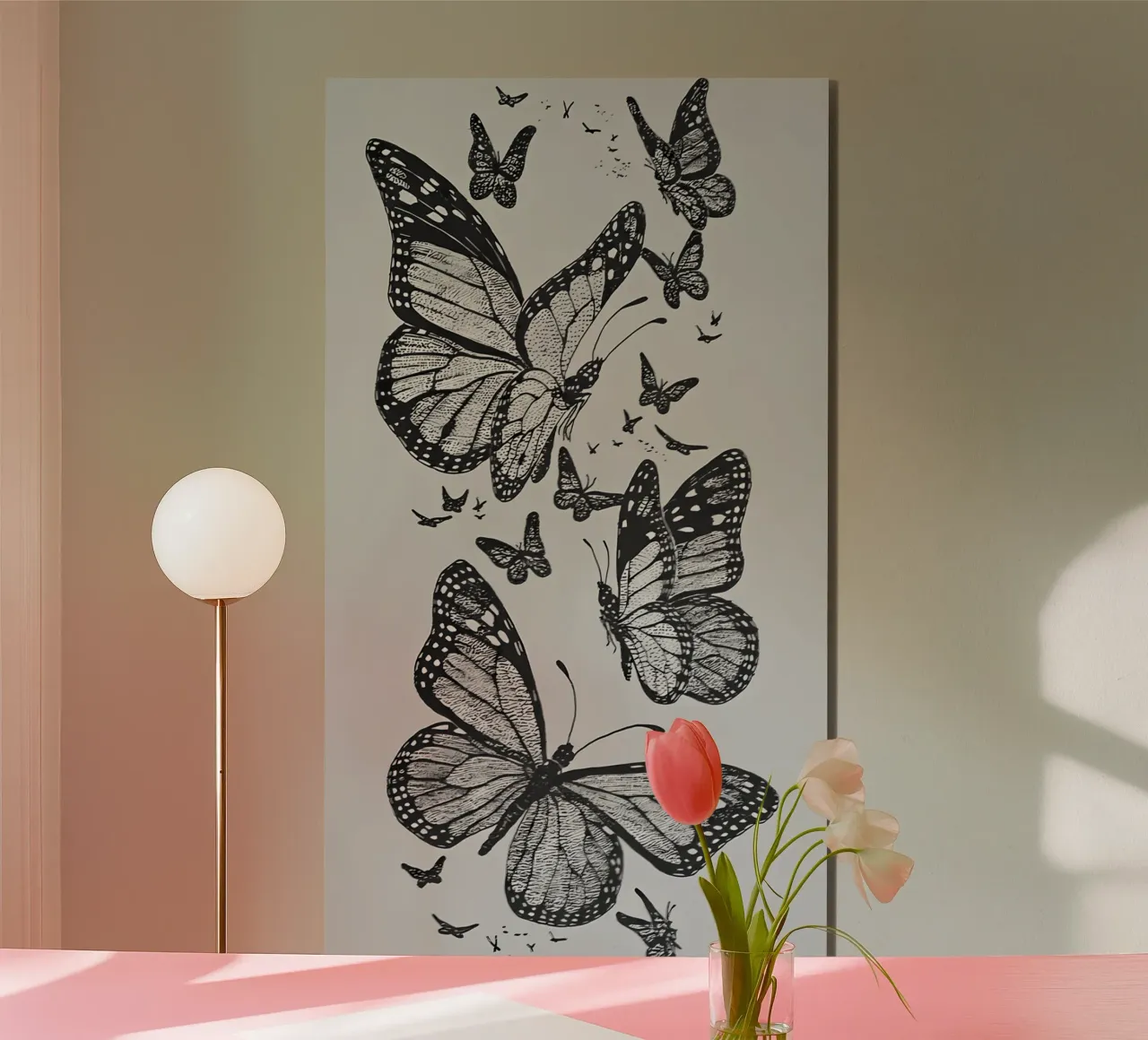 Drawing_ Monarch Butterflies alu-dibond by mitaco