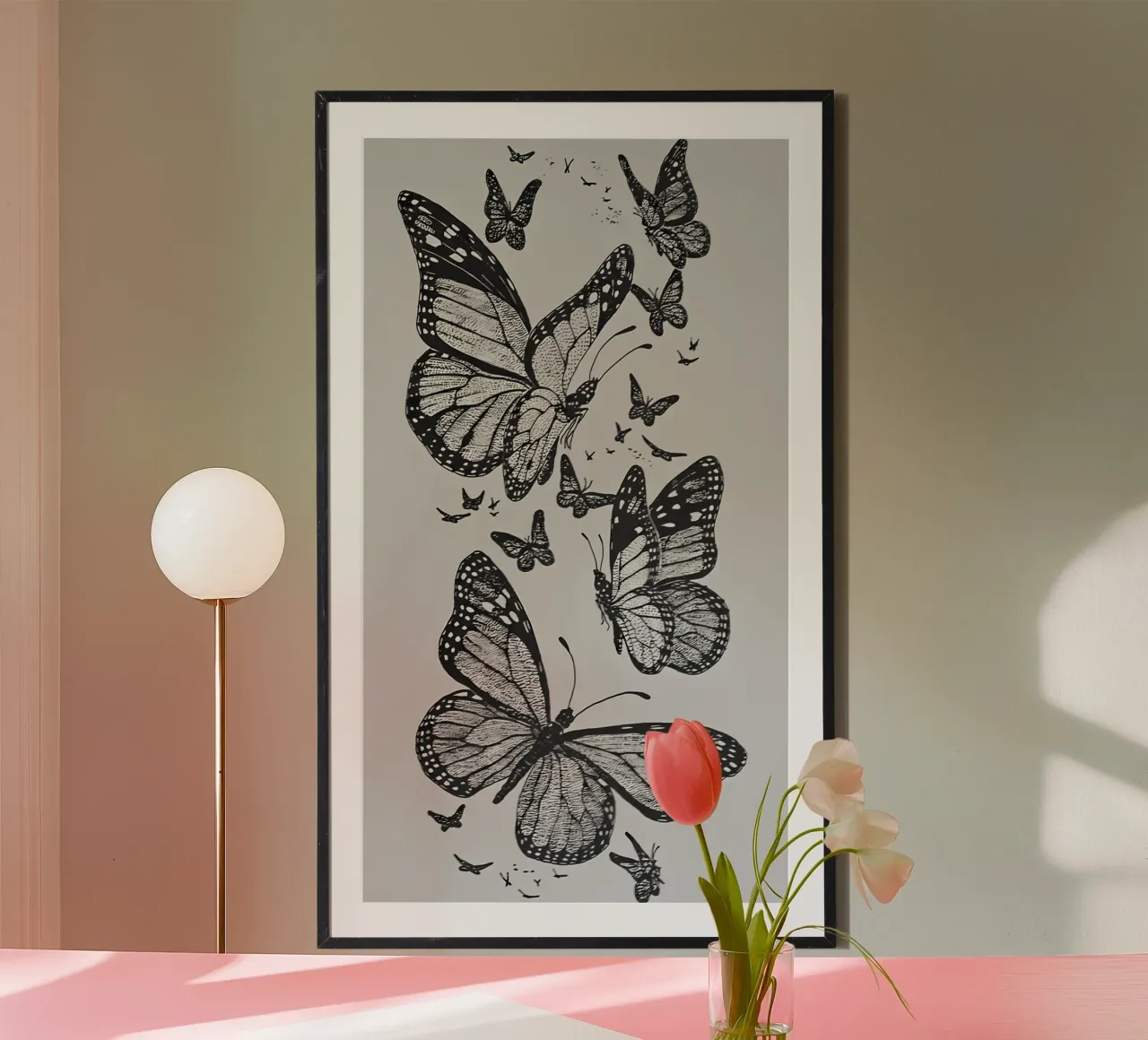 Zeichnung_ Monarchschmetterlinge Poster von mitaco