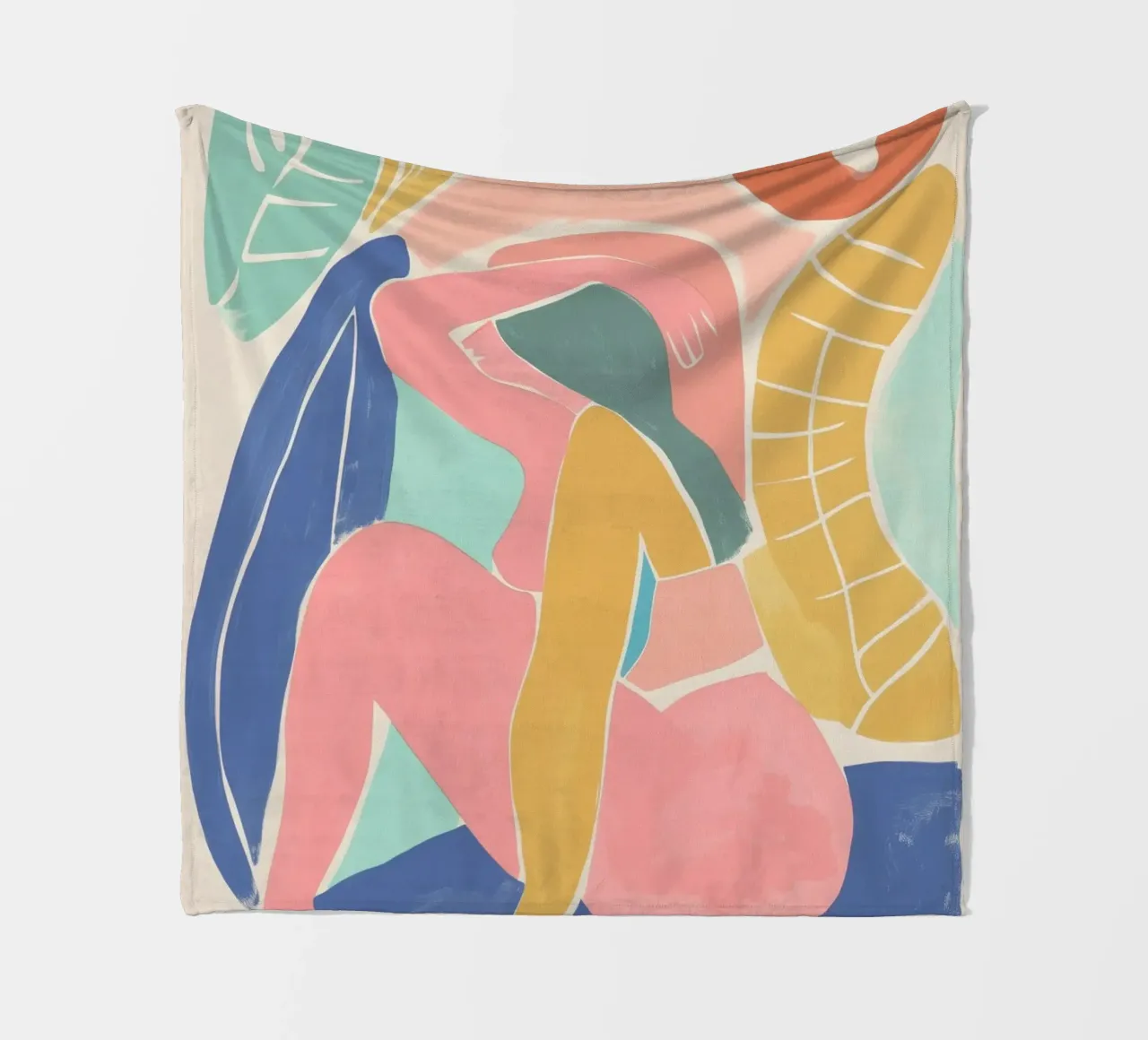 Weibliche Sitzpose Fleecedecke von Carinaprint
