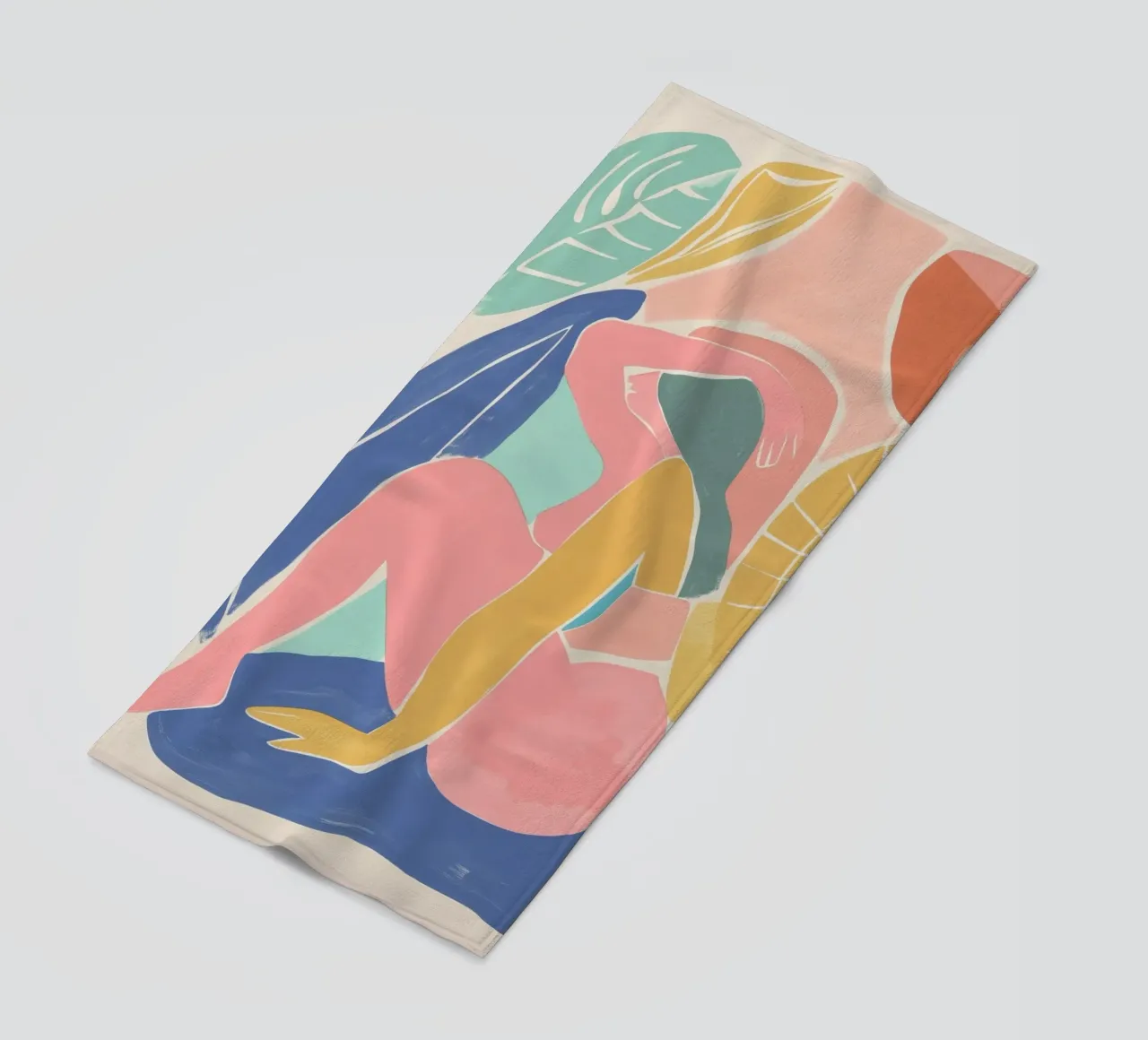 Female sitting pose beach towel by Carinaprint