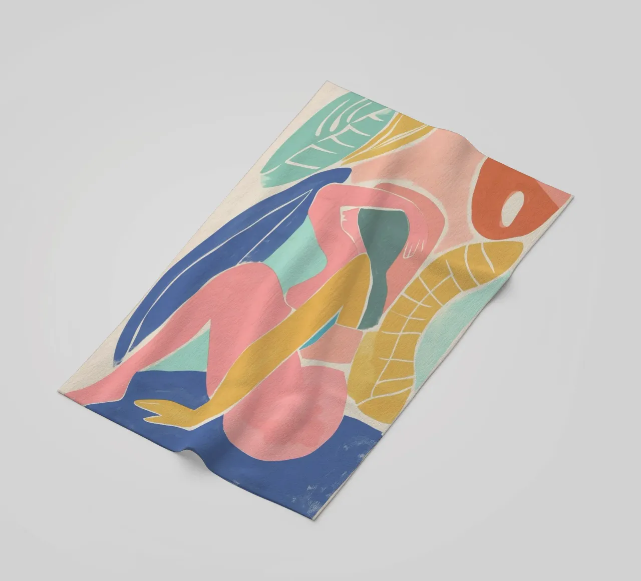 Female sitting pose beach towel by Carinaprint