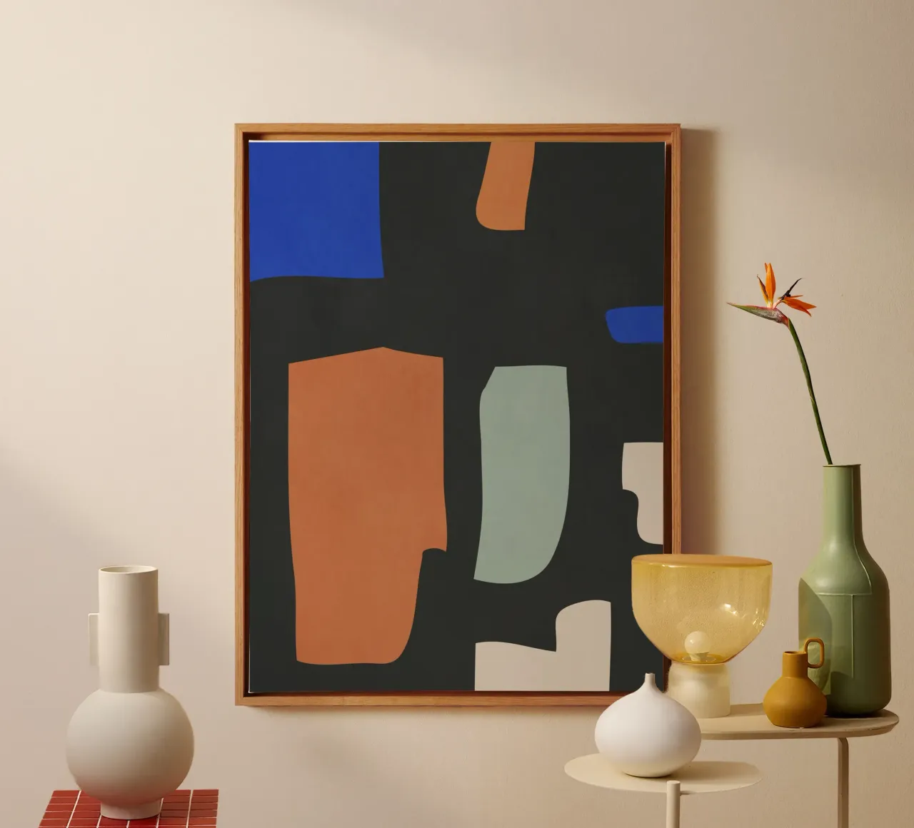 Abstracte kunst 18 canvas met Baklijst van LeaDArt