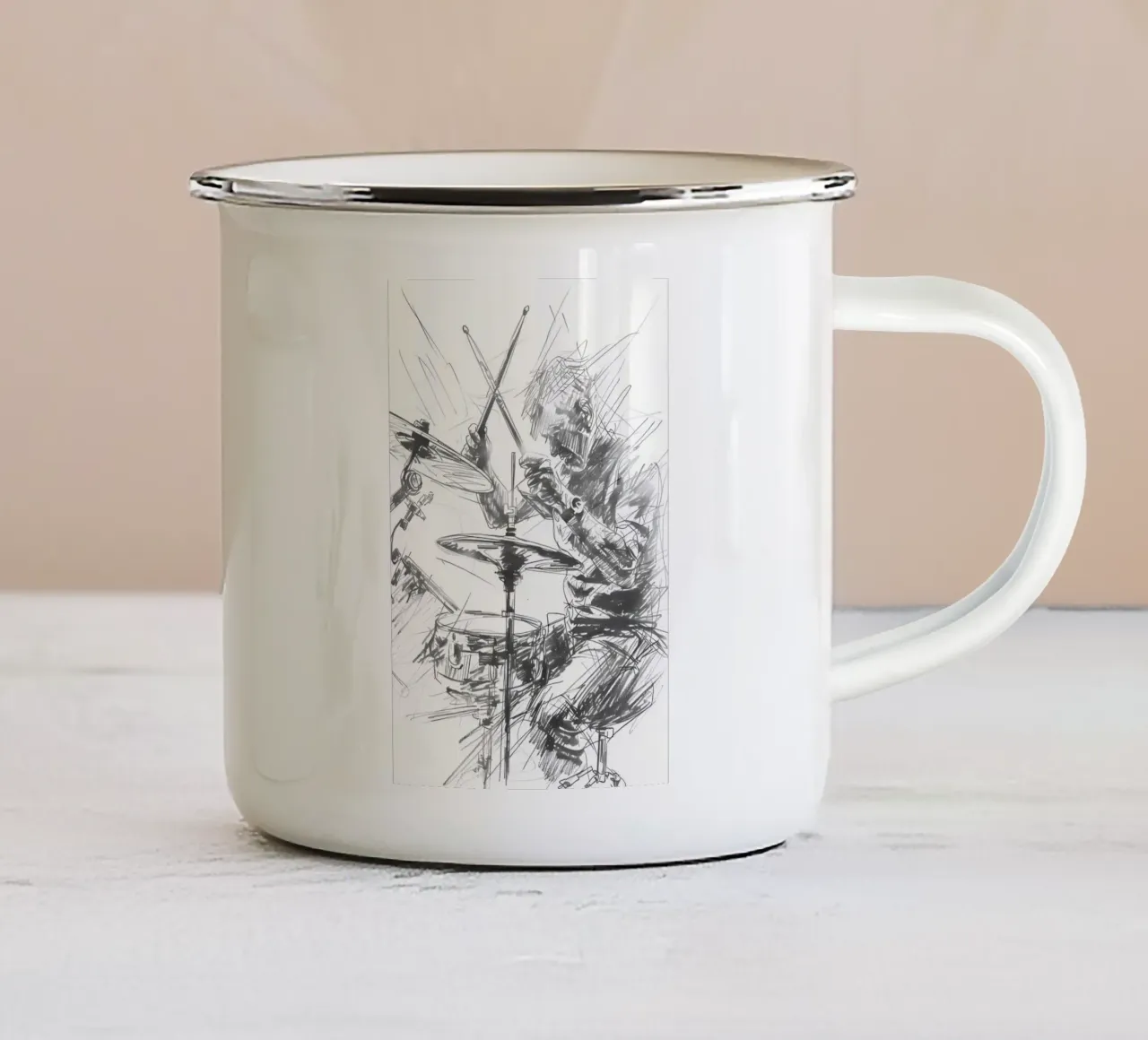 tamburo tazza in smalto da mitaco