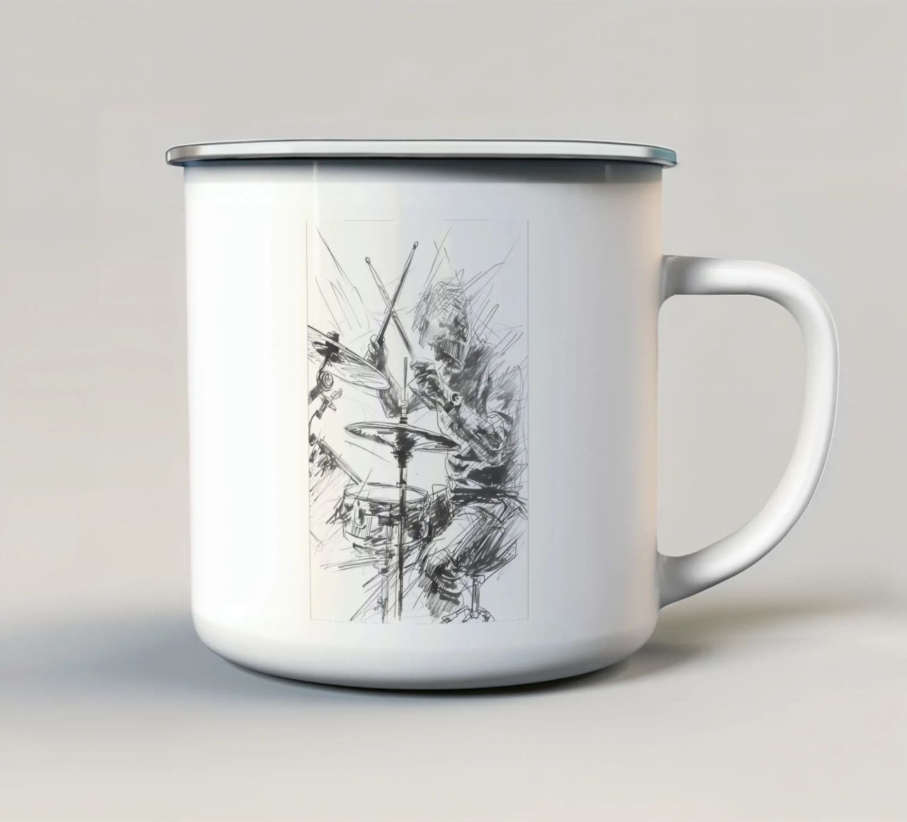 tamburo tazza in smalto da mitaco