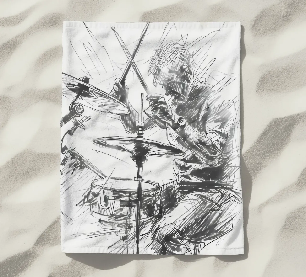 drum beach towel by mitaco