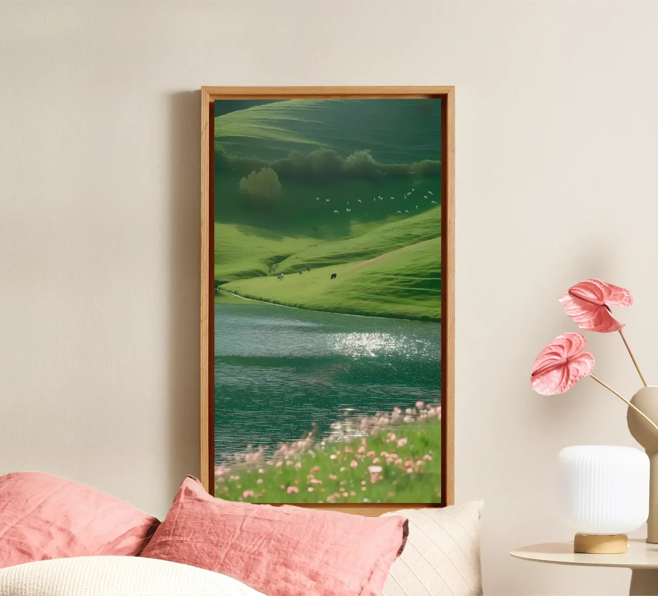 paesaggio verde tela con Cornice a cassetta da Manhmai