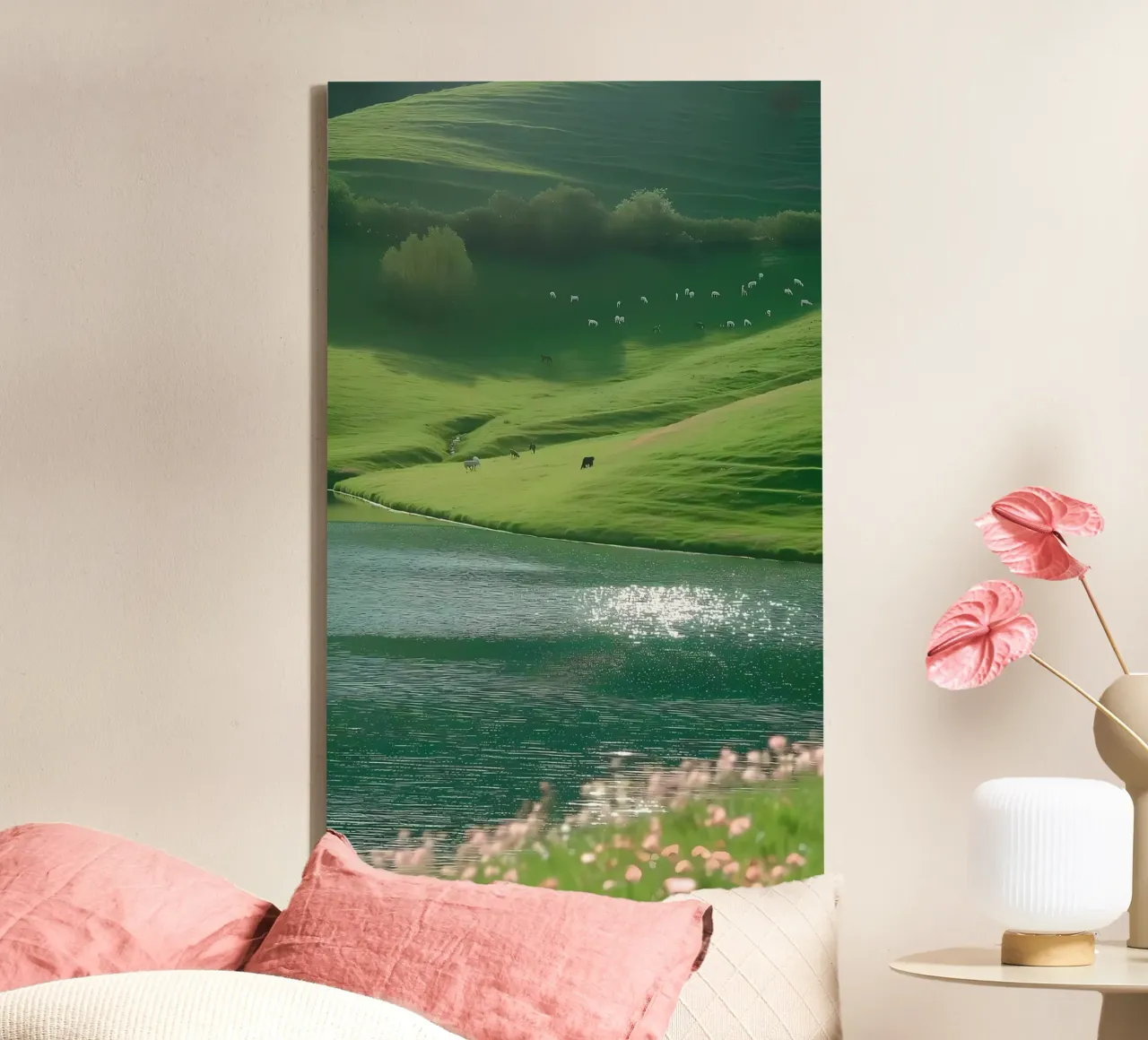 paesaggio verde tela con Cornice a cassetta da Manhmai