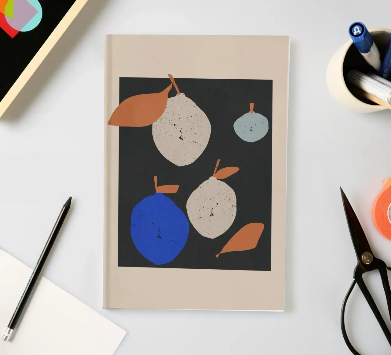 Minimalist Abstract Lemons 2 notebook by LeaDArt