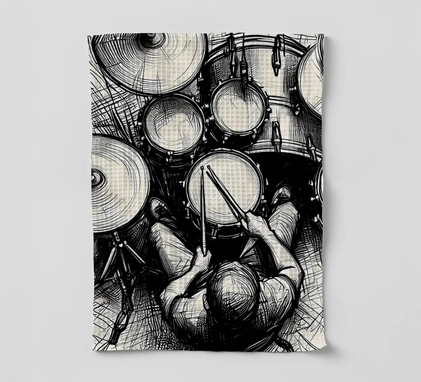 drum tea towel by mitaco