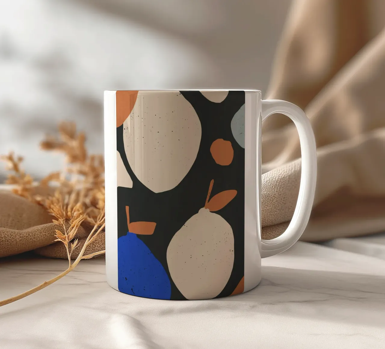 Limoni astratti minimalisti 3 tazza in ceramica da LeaDArt