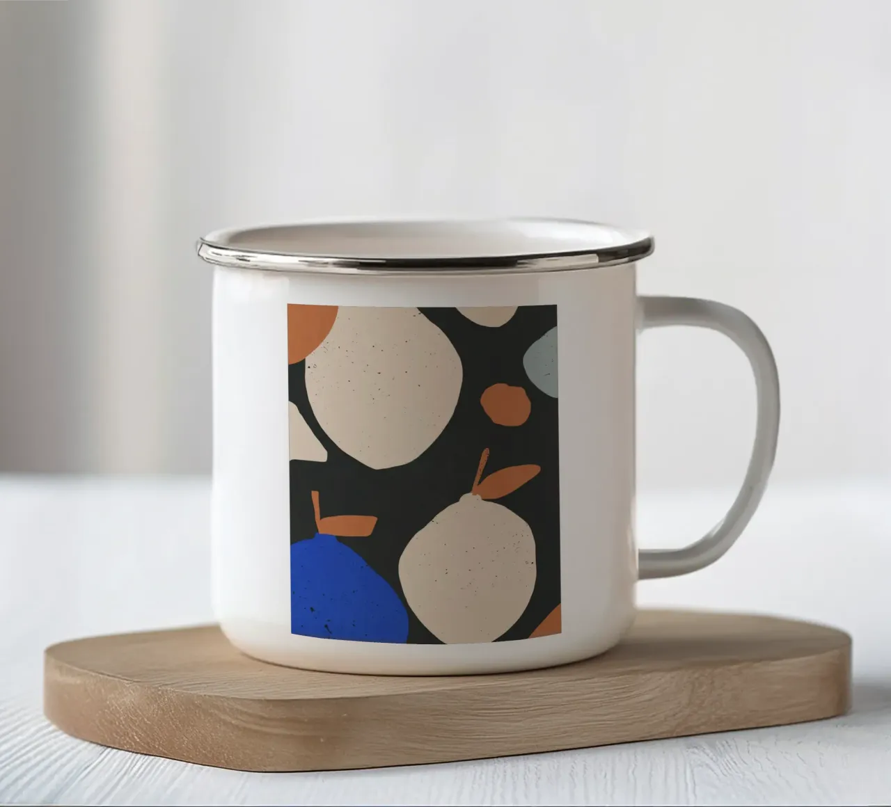 Limoni astratti minimalisti 3 tazza in smalto da LeaDArt