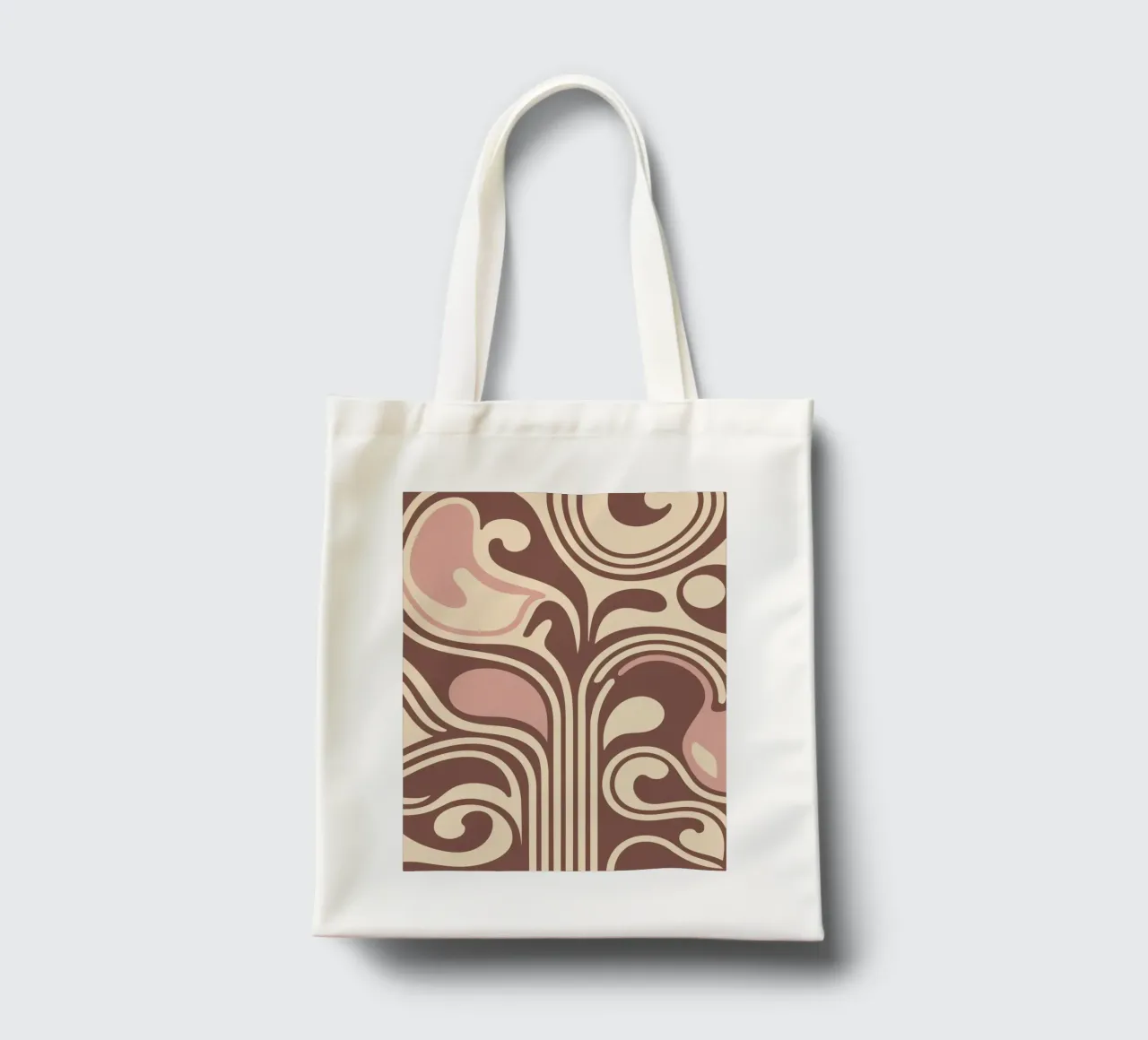 Boho Flow – Abstract Earthy Pastel Design borsa in juta da Soleil Basque