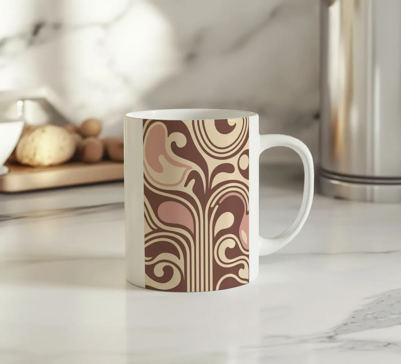Boho Flow – Abstract Earthy Pastel Design tazza in ceramica da Soleil Basque