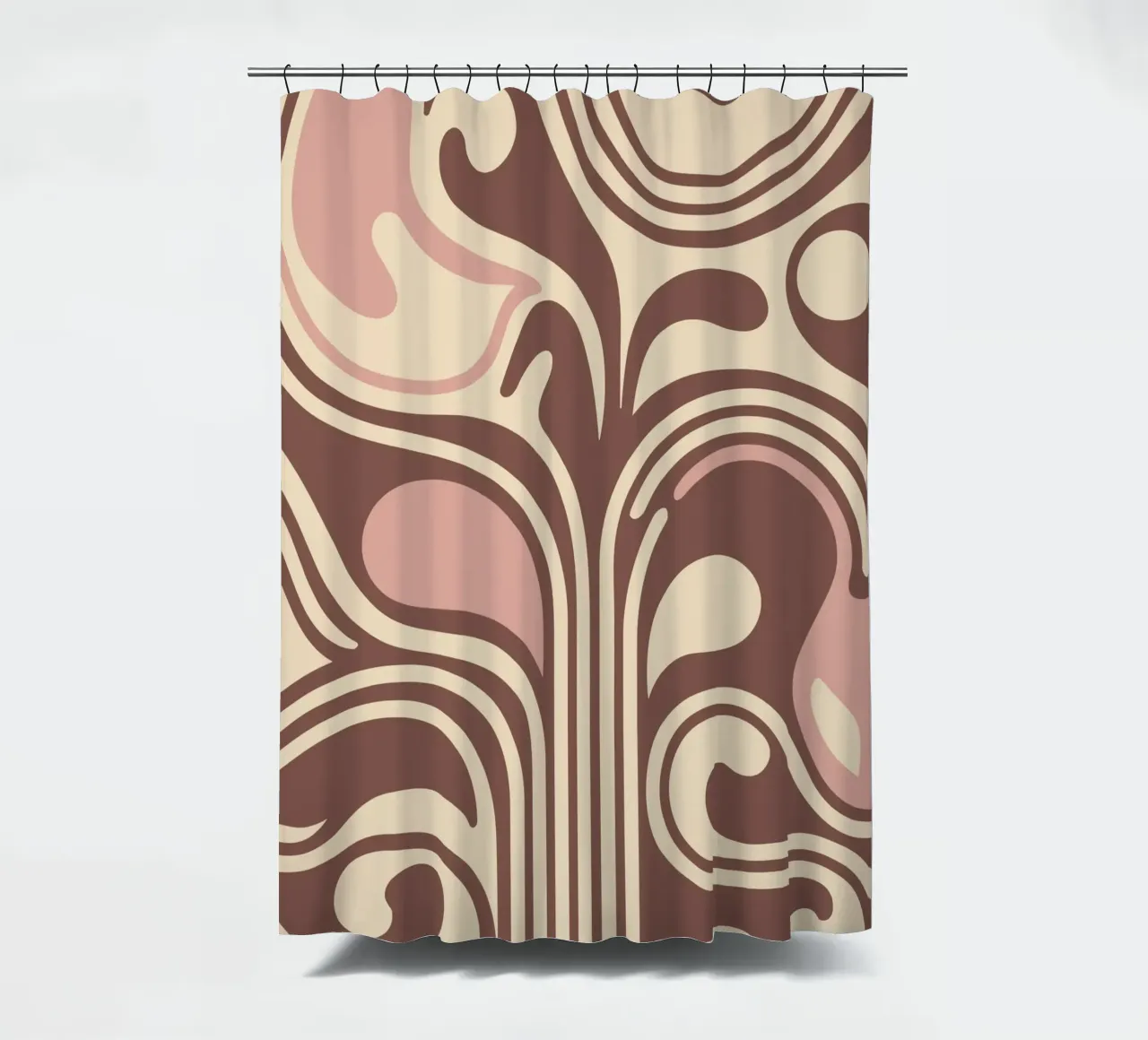Boho Flow – Abstract Earthy Pastel Design tenda da doccia da Soleil Basque