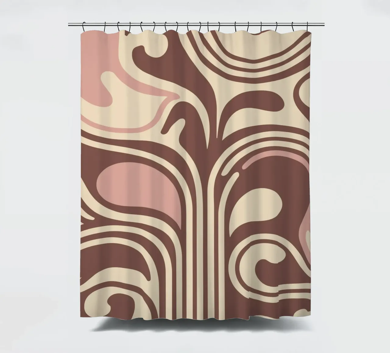 Boho Flow – Abstract Earthy Pastel Design tenda da doccia da Soleil Basque
