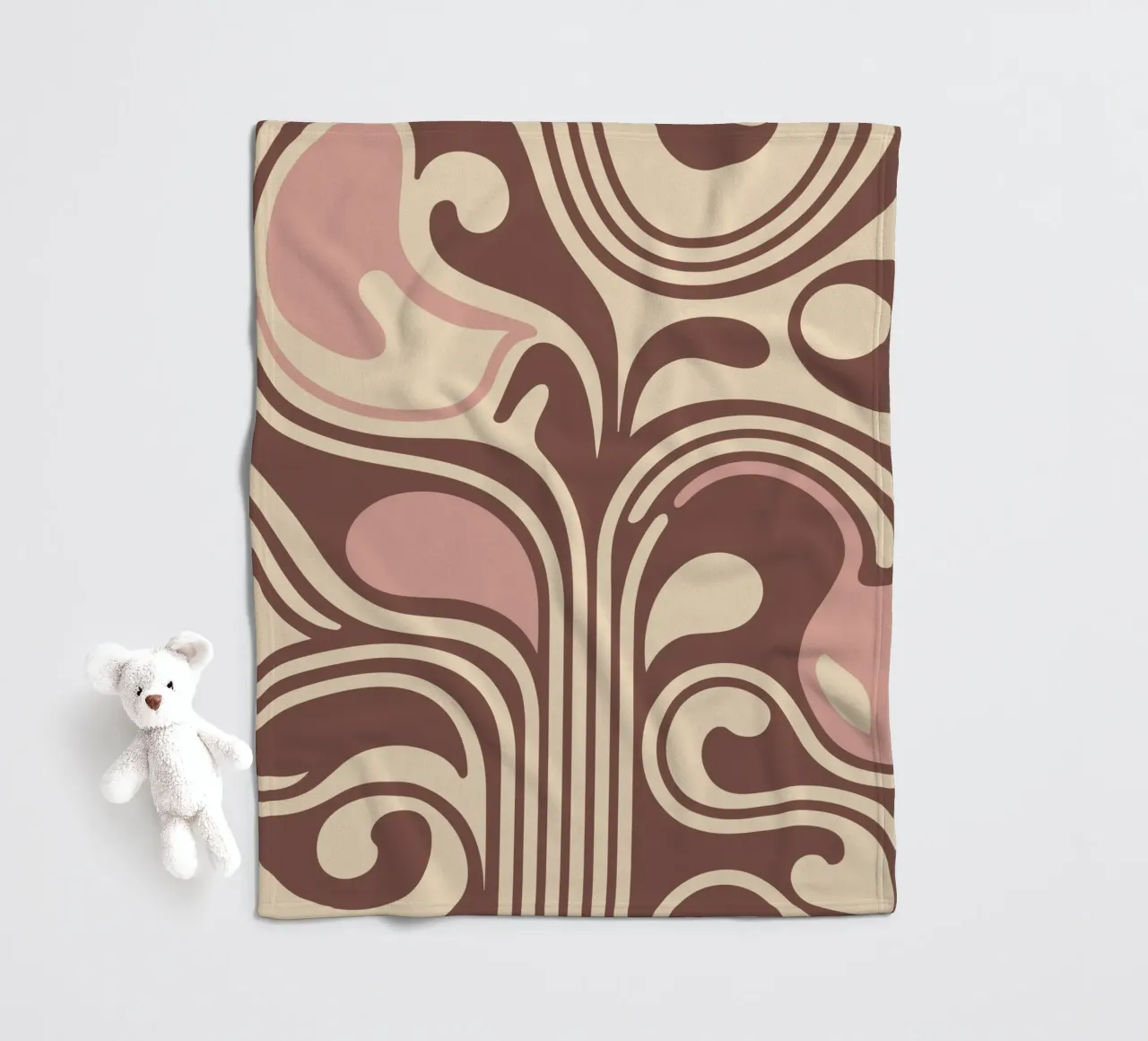 Boho Flow – Abstract Earthy Pastel Design coperta in pile da Soleil Basque