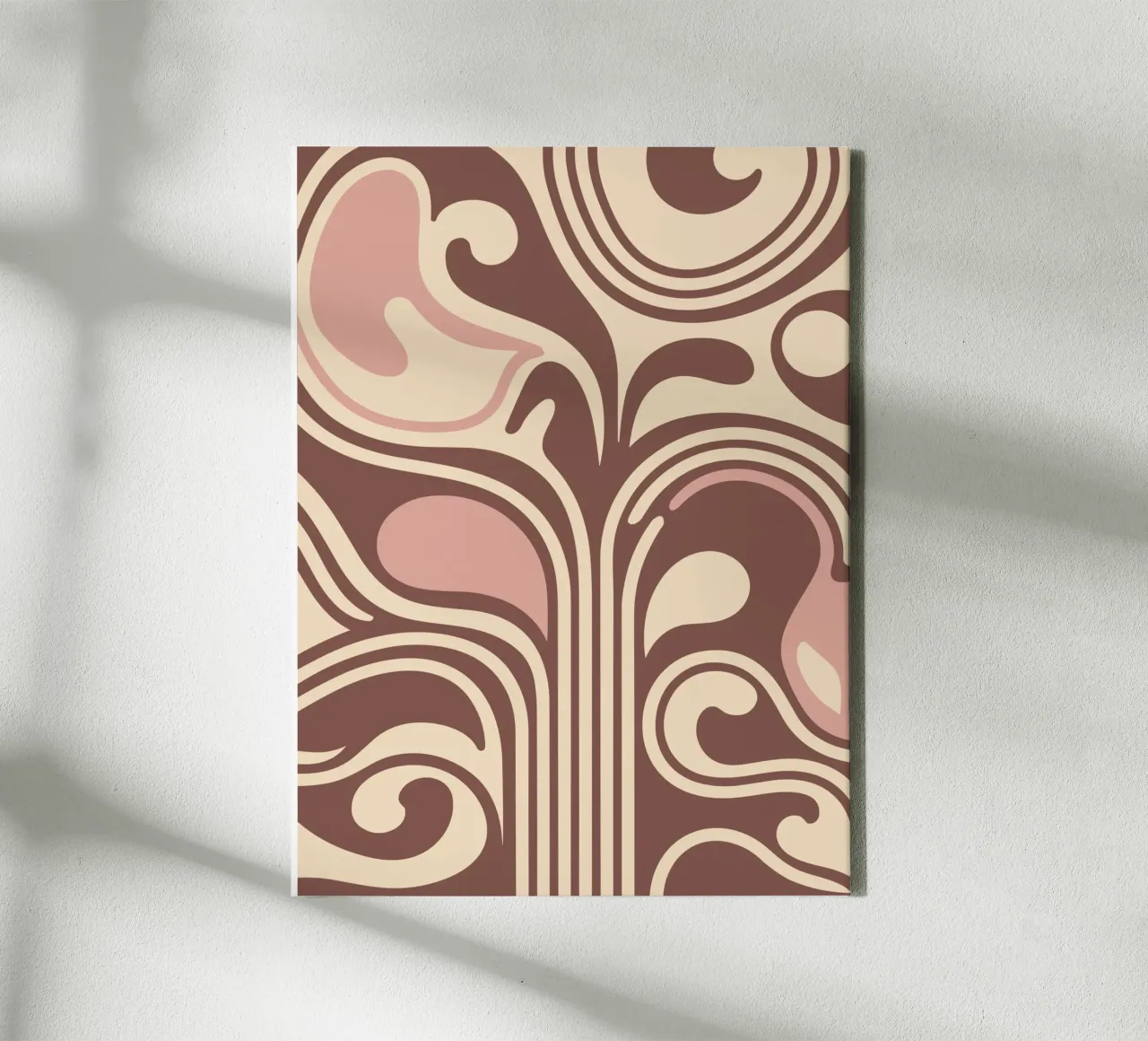 Boho Flow – Abstract Earthy Pastel Design canvas with Floater frame by Soleil Basque